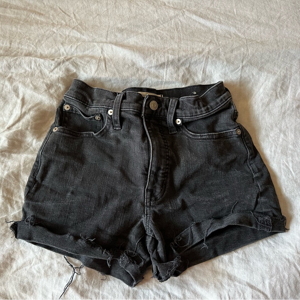 Madewell High Rise Black Denim Short
